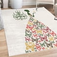 thumbnail image 1 of Vintage Decorative Rug, Love Country Wedding Themed Romantic Butterflies Cartoon Retro Parisienne, Quality Carpet for Bedroom Dorm and Living Room, 6 Sizes, Dark Green, by Ambesonne, 1 of 4