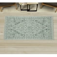 thumbnail image 1 of Vintage Decorative Rug, Nostalgic Oriental Look Floral Baroque Details and Ornaments Bohemian, Quality Carpet for Bedroom Dorm and Living Room, 6 Sizes, Pale Green and Evergreen, by Ambesonne, 1 of 1