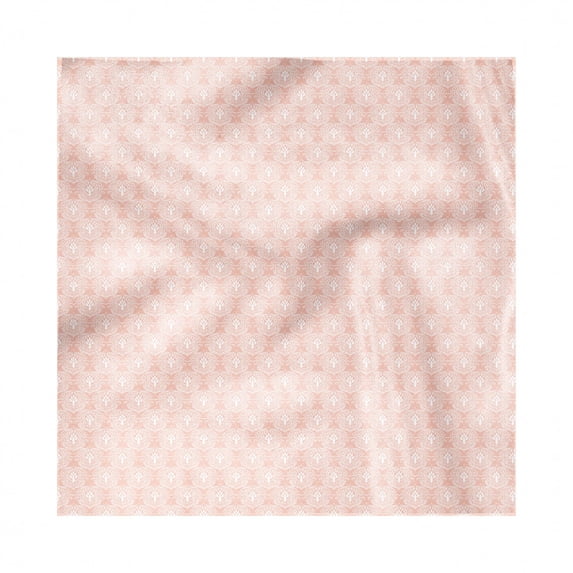 Vintage Decorative Satin Napkins Set of 4, Ornamental Patterns Motifs Strokes and Dots Curves Swirls Victorian Antique, Square Fabric Party & Dinner Napkin, 12", Blush and White, by Ambesonne