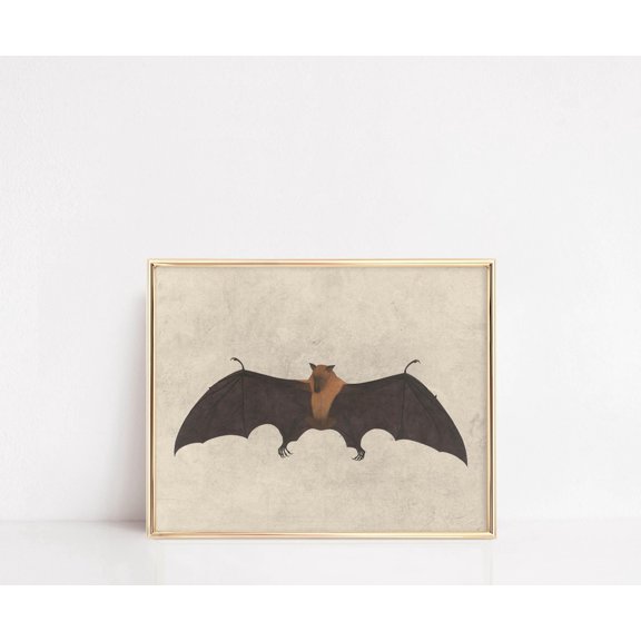 Vintage Decorbat Wall Decor Gothic Light Academia Art Decorations Poster, Unframed Poster Size 8x12