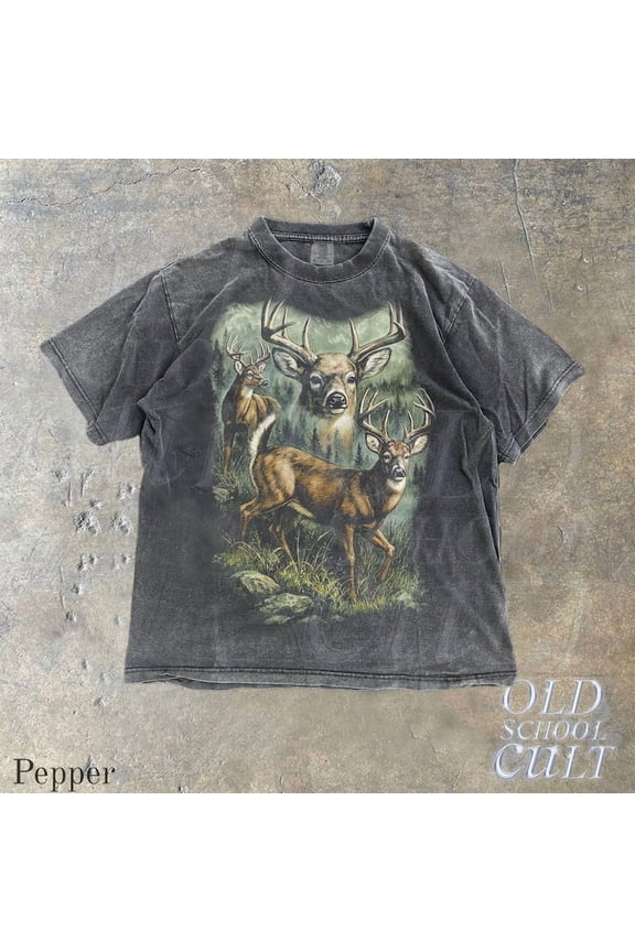 Vintage Deer 90s Graphic Style Comfort Colors T-shirt, Grunge Retro Hunter Deer T-Shirt, Nature Y2k Shirt, 2000s Deer Shirt