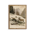 thumbnail image 1 of Vintage Deer Antique Winter Landscape Art Poster Home Decor, 24x36 UNFRAMED, 1 of 3