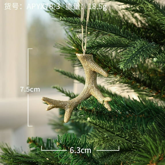 Vintage Deer Antler Christmas Tree Haning Pendant Deer Antler Charm Party Pendant Decor