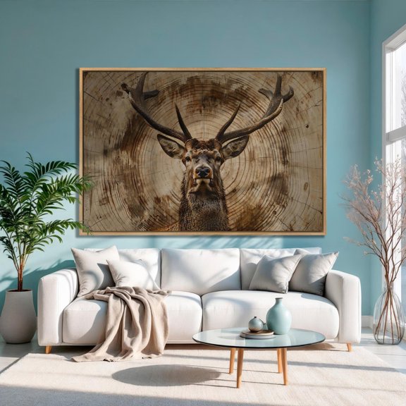 Vintage Deer Wall Art, Rustic Farmhouse Animal Poster Home Decor, 16x24 UNFRAMED