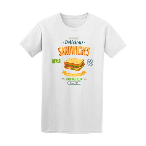 Vintage Delicious Sandwiches Tee Men's -Image by Shutterstock
