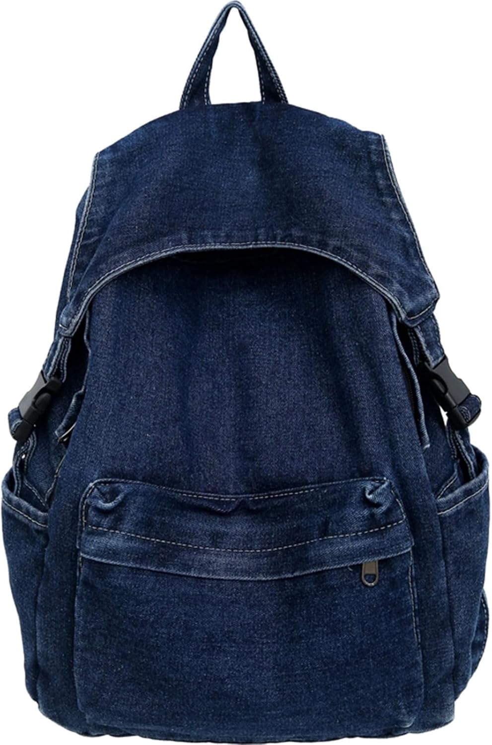 Vintage Denim Backpack Casual School Bag For Women Men Soft  display picture 3