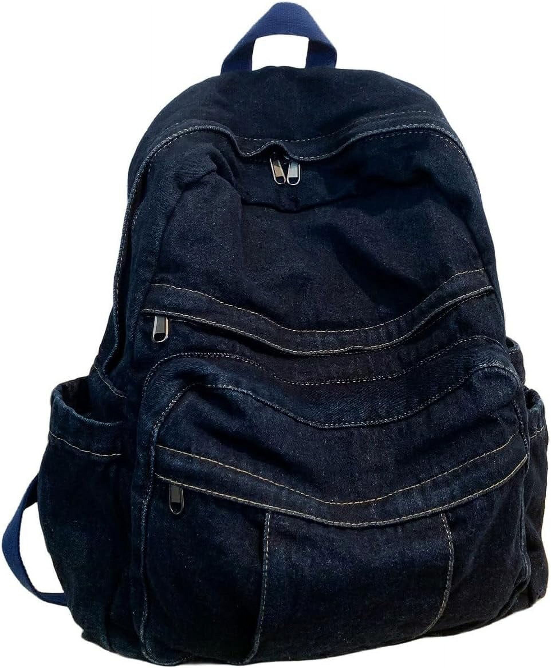 Vintage Denim Laptop Backpack Casual Canvas Daypack Handbag 