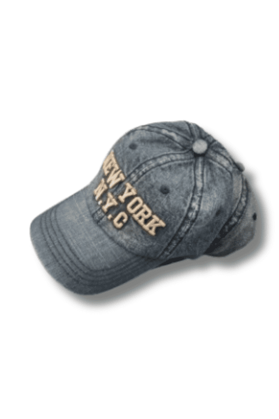 Vintage Denim New York NYC Baseball Cap  Distressed Adjustable Cotton Hat
