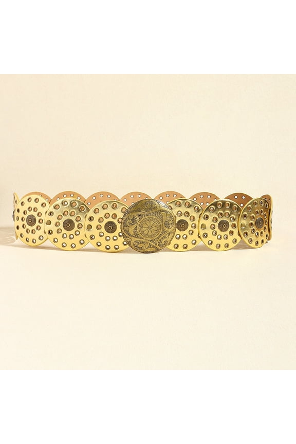 Vintage Denim Western Women's Belt Unique Circular Cutout Metal Wide Waistband Fuchsia Classic Buckle Adaptive Belts for Men Click Belt Reversible Color Leather Belts Chain Link Belt for Men Leather