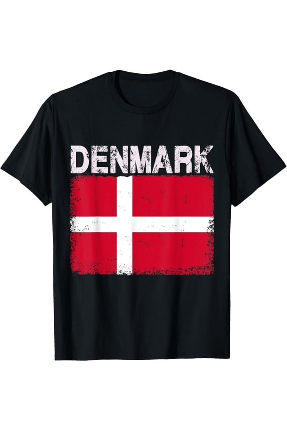 Vintage Denmark Flag Danish Pride Clothing Sports Jersey T-Shirt