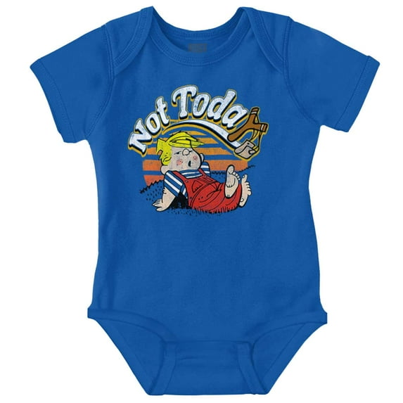 Vintage Dennis the Menace Not Today Romper Boys or Girls Infant Baby Brisco Brands NB