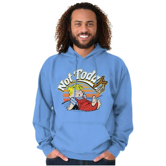 Vintage Dennis the Menace Not Today Unisex Plus Fleece Graphic Hoodie Brisco Brands 3X
