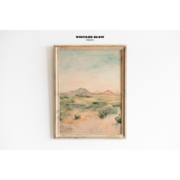 Vintage Desert Arid Mountain Landscape New Mexico Poster, 24x36 UNFRAMED