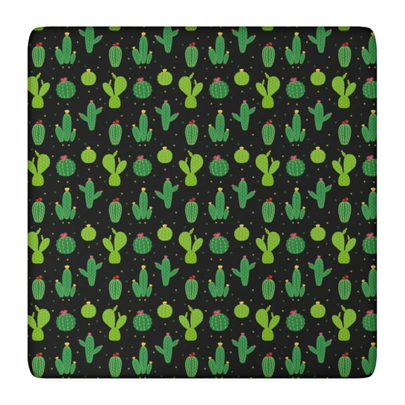 Vintage Desert Style Table Cover - Southwestern Cactus & Succulent Design, Windproof & Snug Fit Elastic Tablecloth (36x36 in)