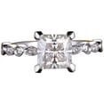 thumbnail image 1 of Vintage Design 1.25 Ct Princess Cut Diamond Moissanite Engagement Ring With 18K White Gold Plating, Promise Ring, Anniversary Ring, 1 of 6
