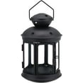 thumbnail image 1 of Vintage Design Candle Lanterns with Stars Portable Iron Candle Holder with Clear Glass Window Frame Candlestick Night Lamp Romantic Xmas Wedding Party Decoration(Black DIY, 1 of 9