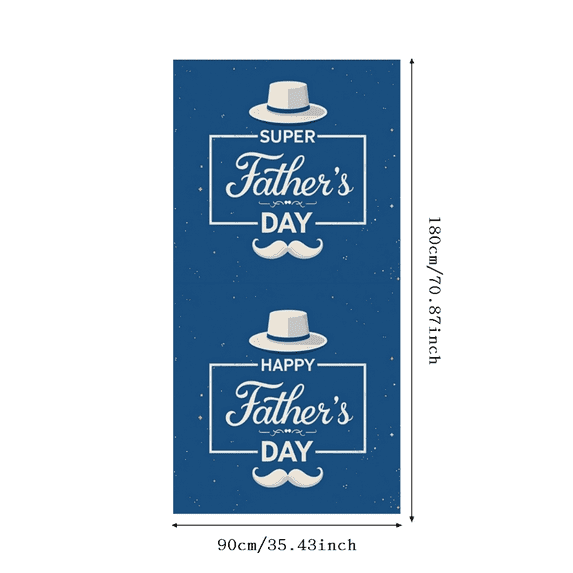 Vintage Design Happy Father's Day Banner Super Dad Blue Background for Father's Day Celebration Gift Decoration Dad's Party