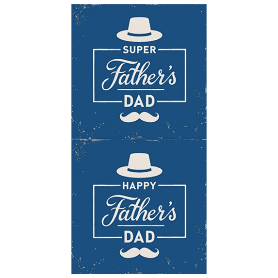 Vintage Design Happy Father's Day Banner Super Dad Blue Background for Father's Day Celebration Gift Decoration Dad's Party
