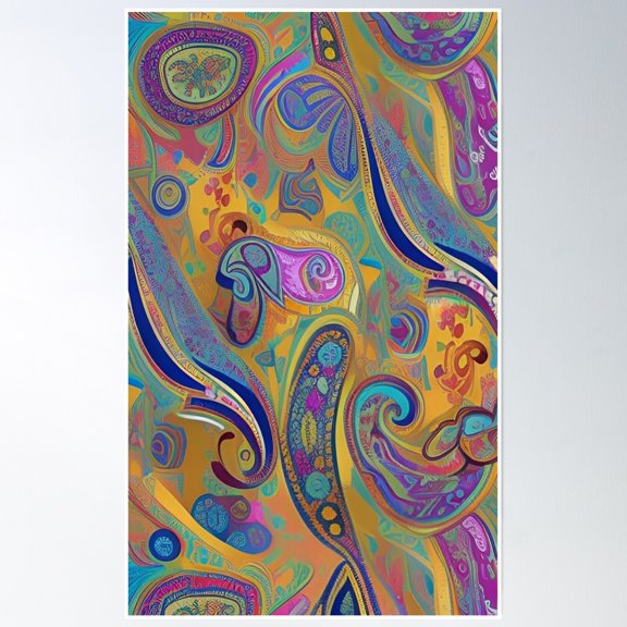 Vintage Design Hippie Boho Pattern Poster Wall Art, Modern Wall Decor, 24x36 UNFRAMED