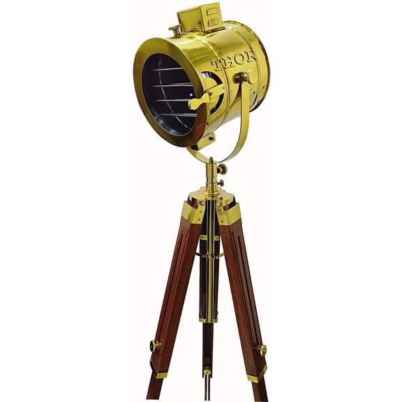 Vintage Design Nautical Spotlight Modern Studio Searchlight Adjustable Tripod Floor Lamp