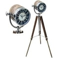 thumbnail image 1 of Vintage Design Nautical Wooden Spot Light Model Clock Tripod Stand Decorative, 1 of 1