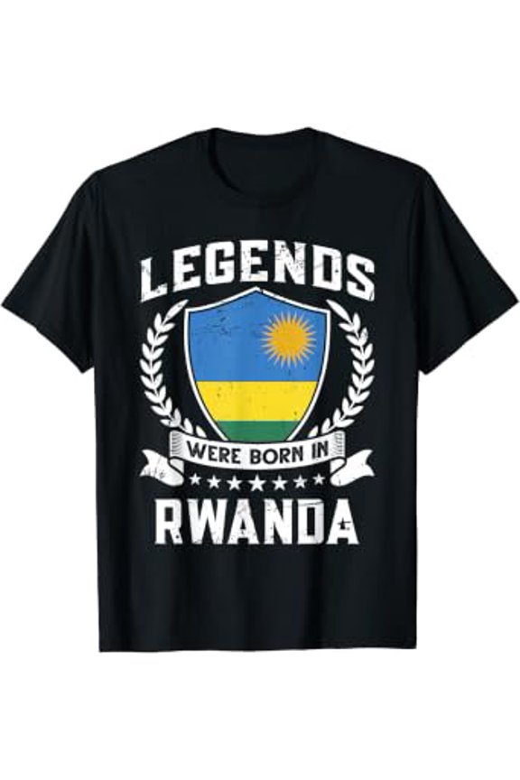 Vintage Design Rwandan Flag Legends Were Born In Rwanda T-Shirt