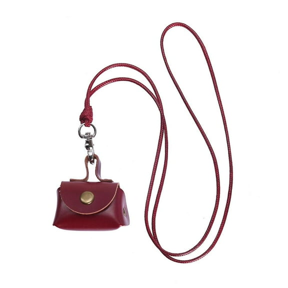 Vintage Design Small Bag Necklace | Retro Leather Coin Purse Chain for Fashionable Accessories