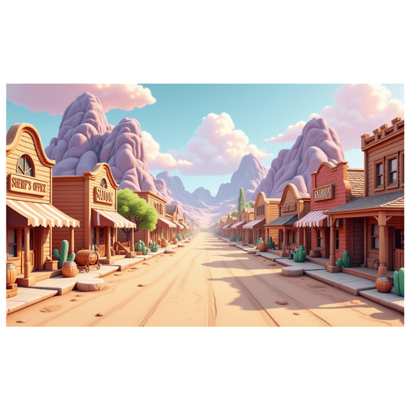 Vintage Design Western Banner Cowboy Theme Western Town Decor for Wild West Party Event