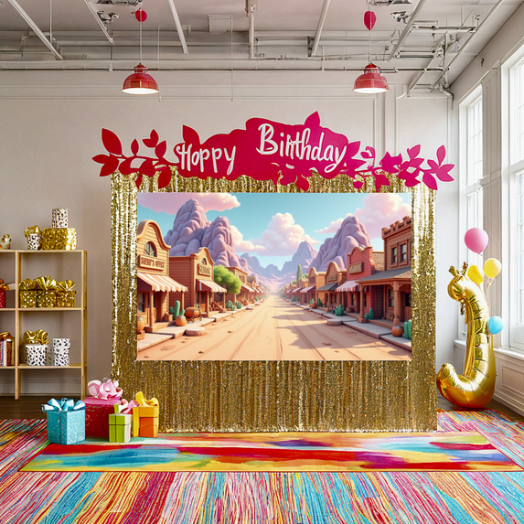 Vintage Design Western Banner Cowboy Theme Western Town Decor for Wild West Party Event