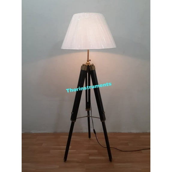 Vintage Designer Black Tripod Floor Lamp Nautical Floor Lamp Home Decor Lamp