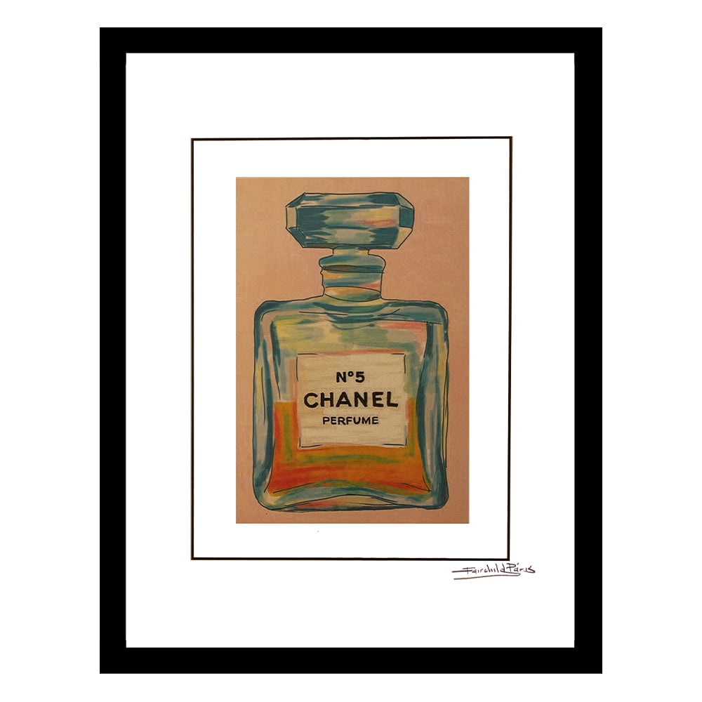 Abstract Chanel Perfume Bottle Framed Wall Art for Kids