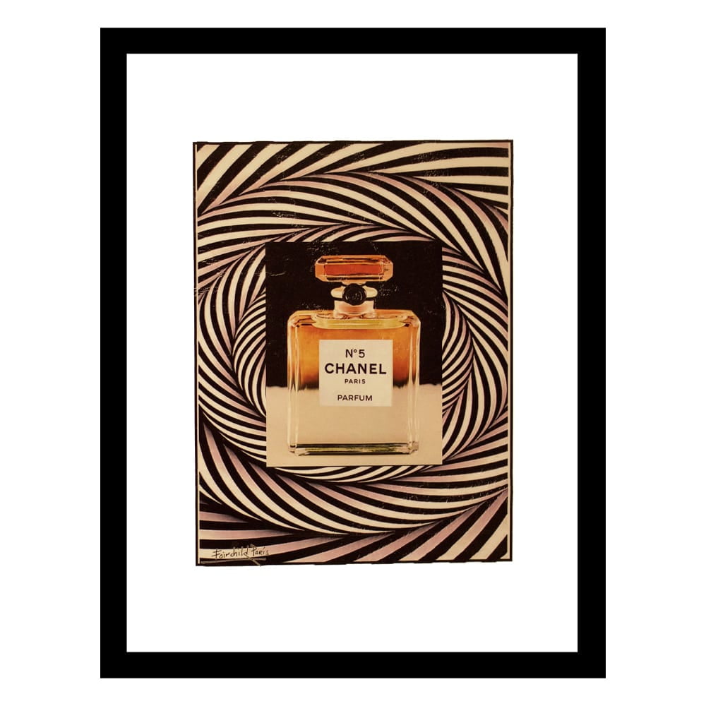 Vintage Designer Fashion Perfume Bottle Rope Spiral Design Framed Print