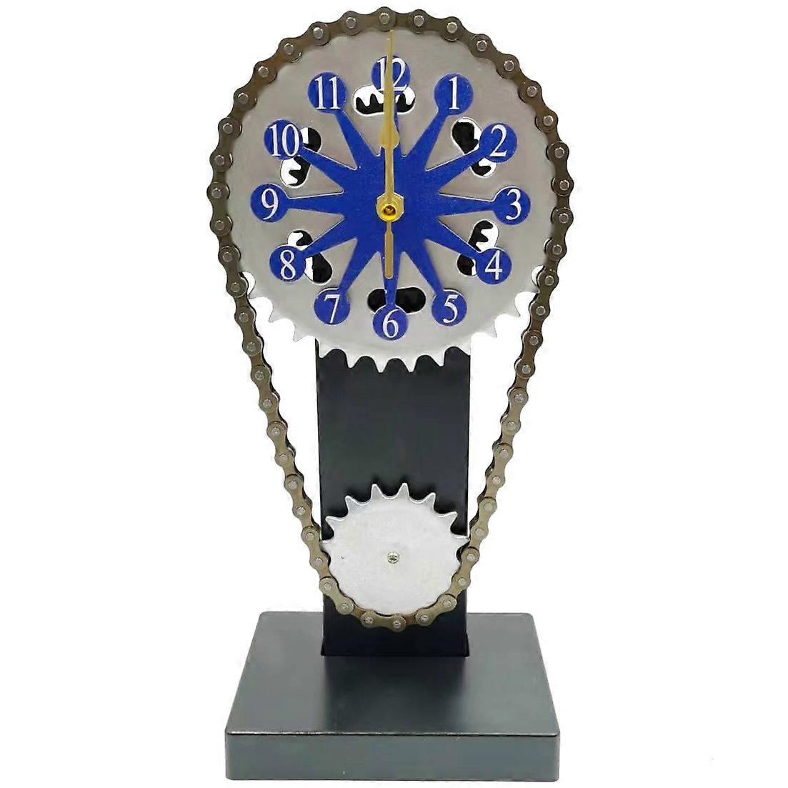 Vintage Desk Clock Antique Gear Chain Shape Clock Battery Operated ...