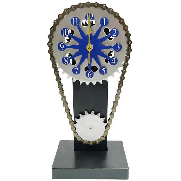 Vintage Desk Clock Antique Gear Chain Shape Clock Battery Operated Tabletop Clock Decor For Farmhouse Living Room