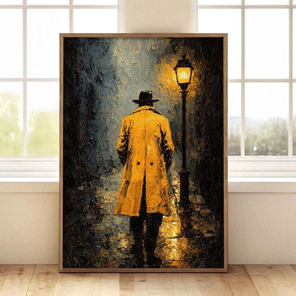 Vintage Detective , Dark Alley Art , Statement Home Accent , Poster , Poster Print Only