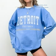 LINTEE Vintage Detroit Football Sweatshirt, Lions Shirt, Caroline Blue Color, Size 3XL