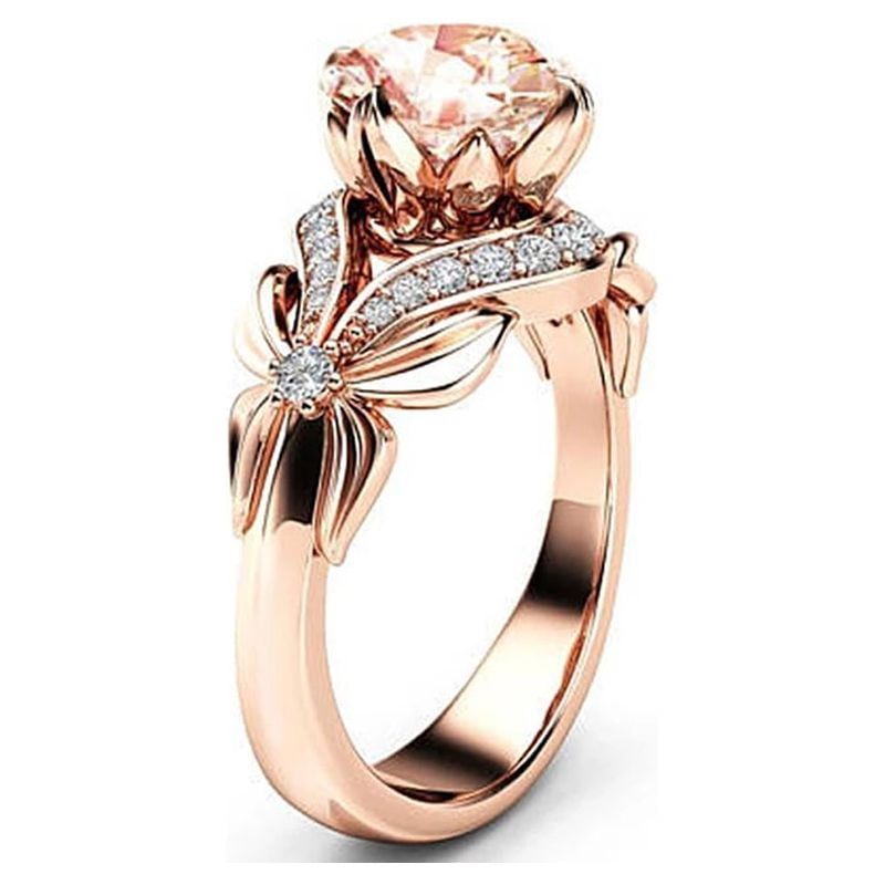Diamondmuse 0.88 cttw Rose Gold Plated Over Sterling Silver Pear Shape  Swarovski Double Halo Diamond Engagement Ring AR00417D1-09 - Jewelry, Ladies  Jewelry - Jomashop