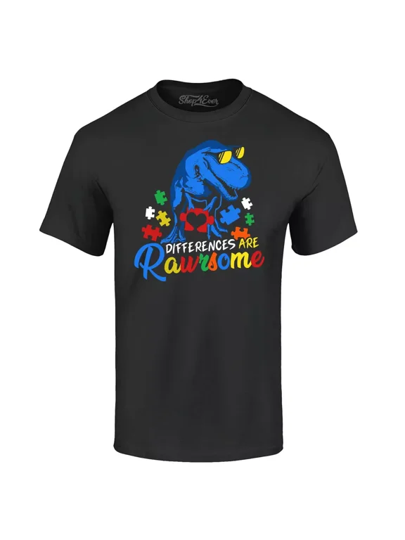 Vintage Differences Are Rawrsome Autism Awareness T-Shirt Autism Shirts Perfect Gifts For Everyone