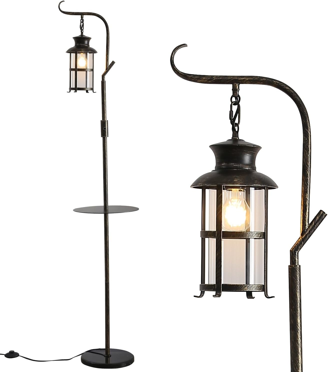 Vintage Dimmable Floor Lamp with matel Table,Classical Lanterns ...