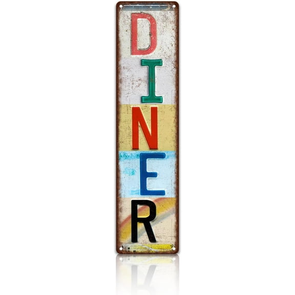 Vintage Diner Wall Decor Street Signs Home Metal Tin Signs 4 x 16 Inches