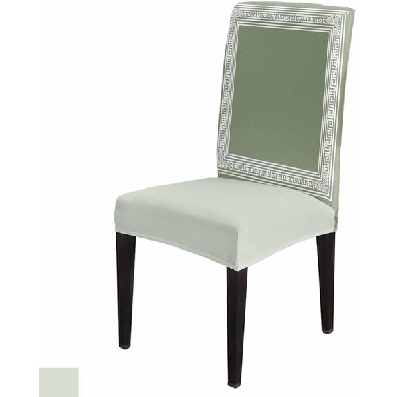 Vintage Dining Room Chair Covers Set of 4, Sage Green Greece Pattern Farmhouse Stretch Chair Slipcovers Removable Washable Seat Cover Chair Protectors for Kitchen Home, Hotel Banquet