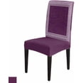 thumbnail image 1 of Vintage Dining Room Chair Covers Set of 8, Purple Greece Pattern Linen Texture Country Stretch Chair Slipcovers Removable Washable Seat Cover Chair Protectors for Kitchen Home, Hotel Banquet, 1 of 6