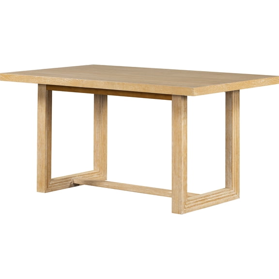 Vintage Dining Set with Trestle Base Table | Suitable for Entertaining Guests in Dining Room | Constructed from MDF, Oak Veneer and Rubber Wood | Solves Seating Space and Durability Problems