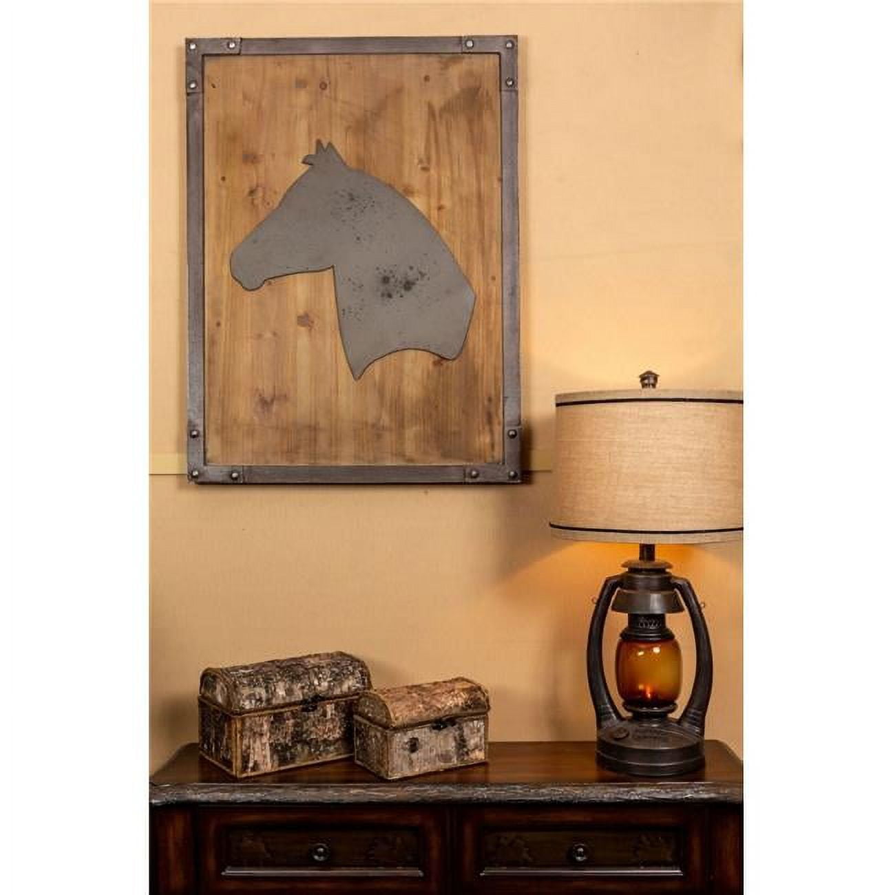 Rustic Horse Head Faux Metal and Wood Wall Decor