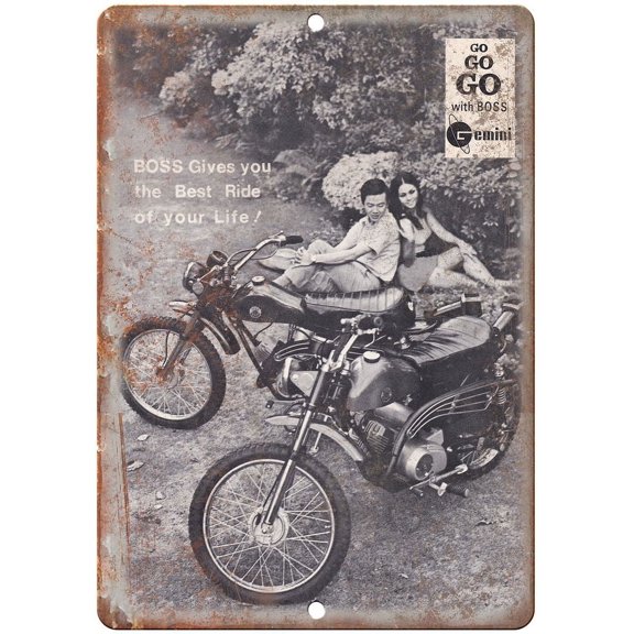 Vintage Dirt Bike Advertisement - Retro Look Metal Sign - Jumbo 10" x 14" - A368