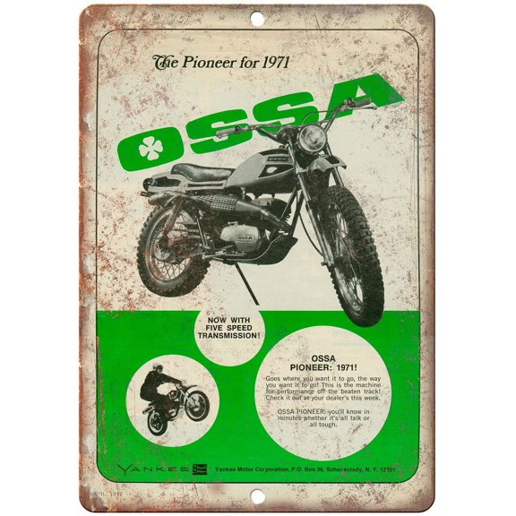 Vintage Dirt Bike Advertisement - Retro Look Metal Sign - Jumbo 10" x 14" - A370