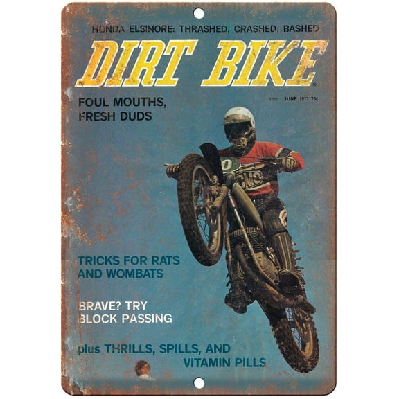 Vintage Dirt Bike Advertisement - Retro Look Metal Sign - Jumbo 10" x 14" - A465