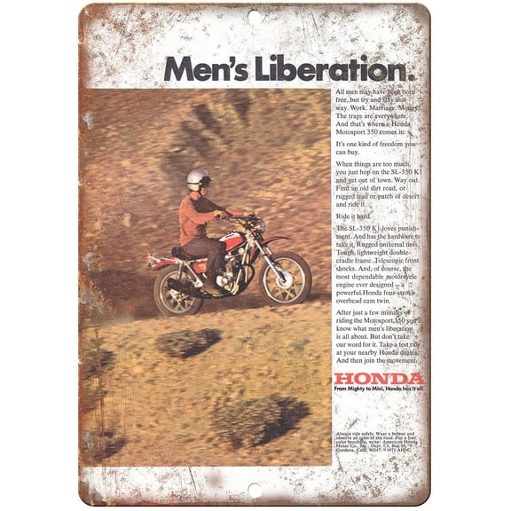 Vintage Dirt Bike Advertisement - Retro Look Metal Sign - Jumbo 10" x 14" - A474