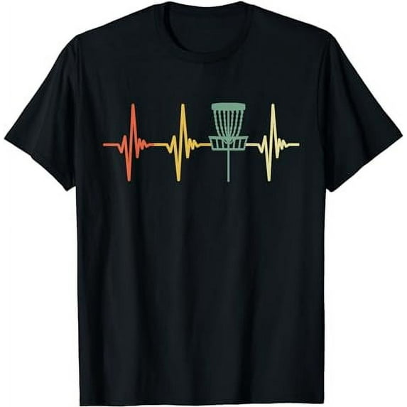 Vintage Disc Golf Retro Heartbeat Gift Disc Golf T-Shirt