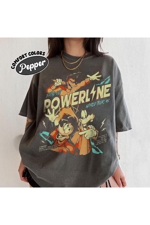 Vintage Disney A Goofy Movie Powerline Stand Out World Tour T- Shirt, Disneyland Family Matching Tee, Magic Kingdom WDW Birthday 2026 Gift